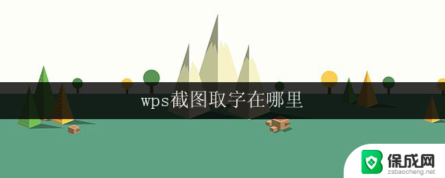 wps截图取字在哪里 wps截图取字位置