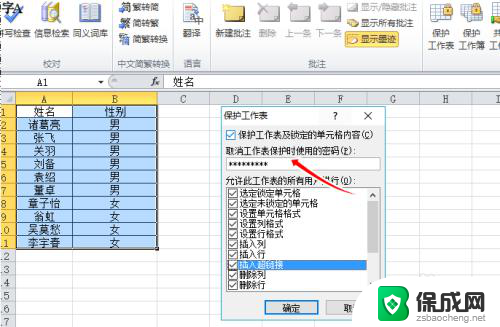 excel表格如何设置密码保护 如何在EXCEL中设置密码保护工作表