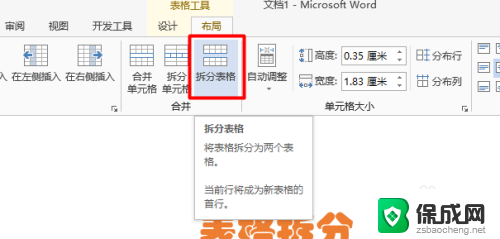 word怎么拆分表格成两个 Word表格拆分方法