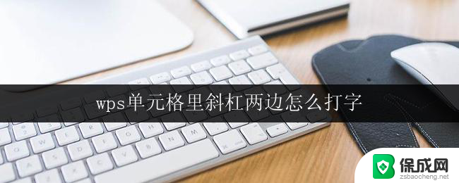 wps单元格里斜杠两边怎么打字 怎样在wps单元格中打字并显示斜杠两边的字符